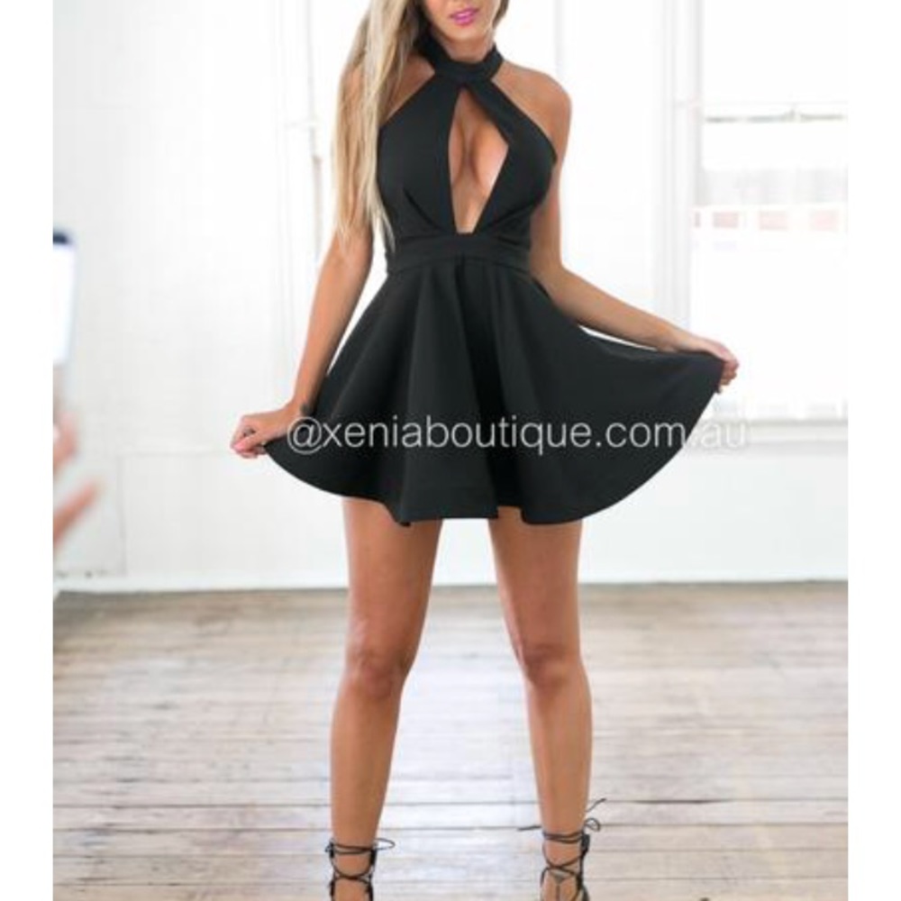 Brand new never worn black Xenia Botique dress